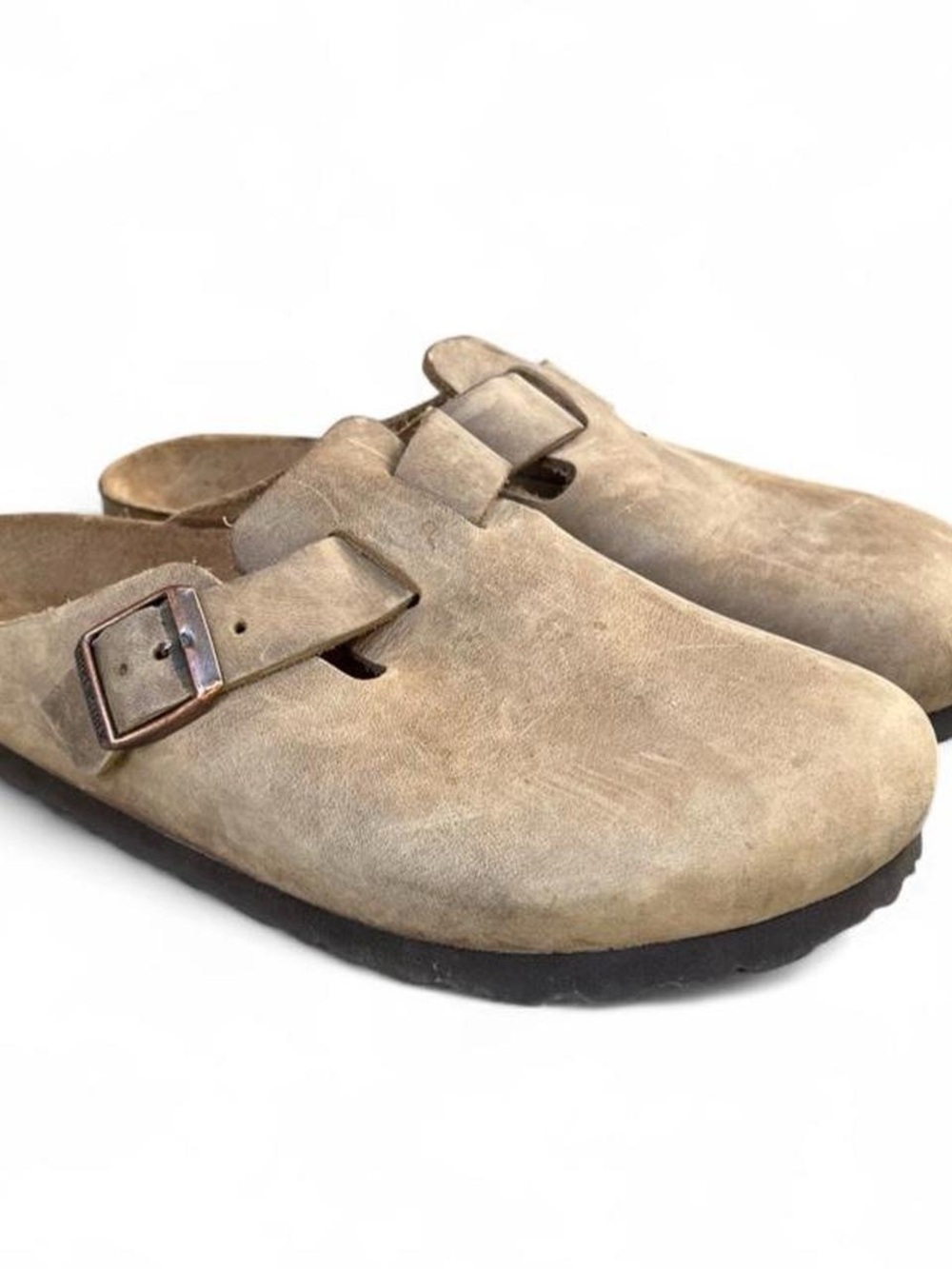 Birkenstock Boston Taupe Suede Clogs EU 37 Wide Fit Women's 6-6.5 - Picture 2 of 8